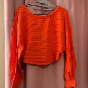 Free People Movement oversized long sleeve top size XS bright coral/ red